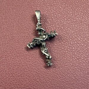 Silver Textured Cross Pendant